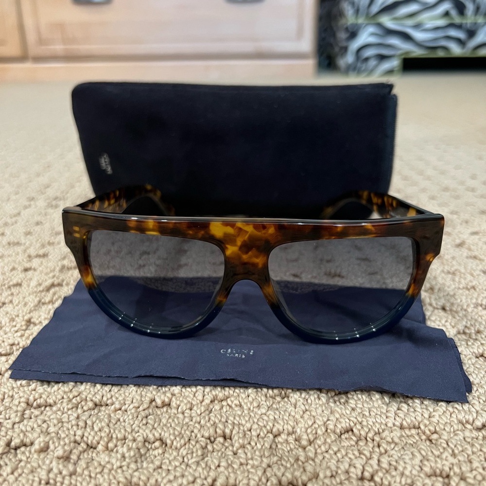 Celine Women's two-toned Blue/havana Sunglasses 58mm